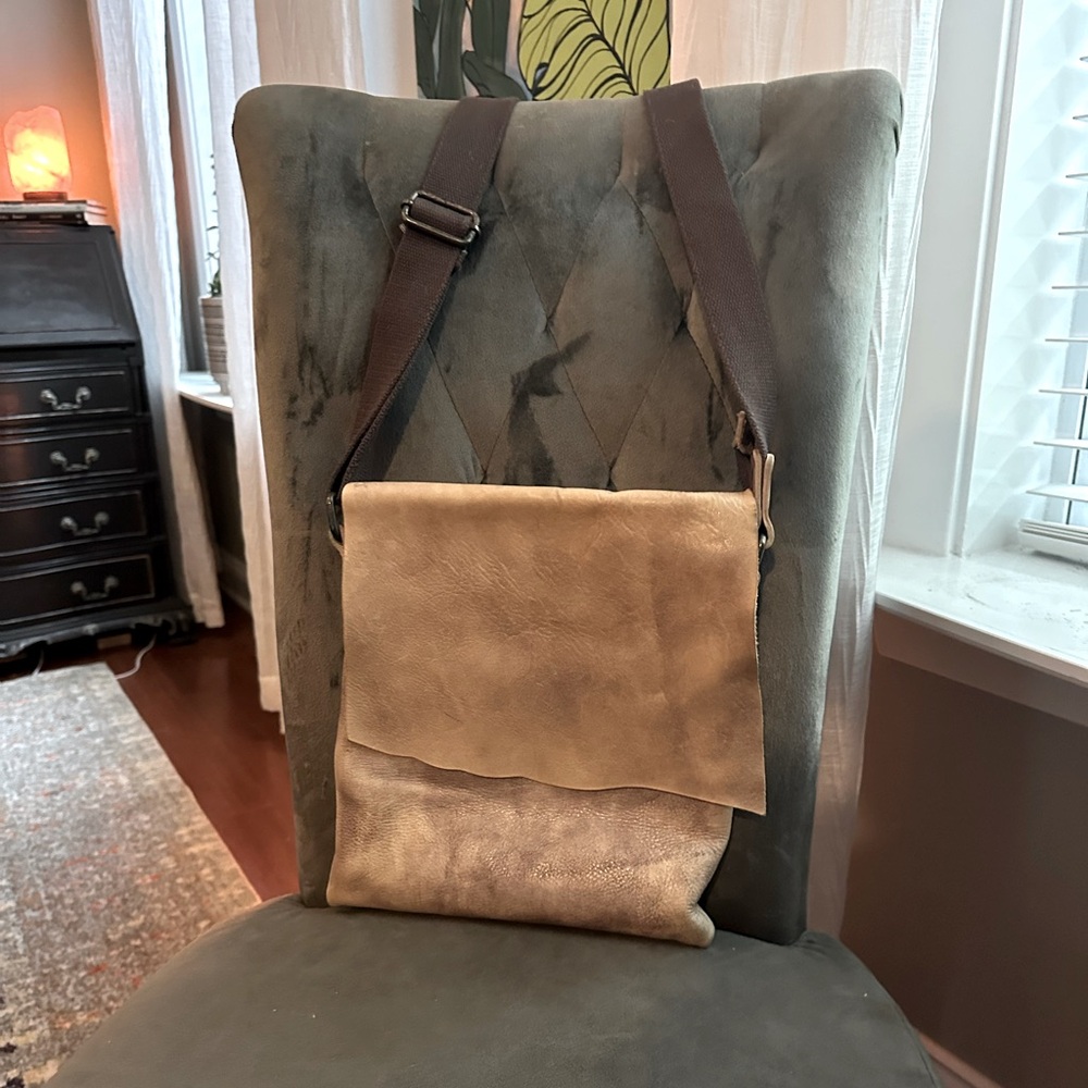 RARE Vintage Bed|Stu Women’s Leather Messenger Bag-Grey